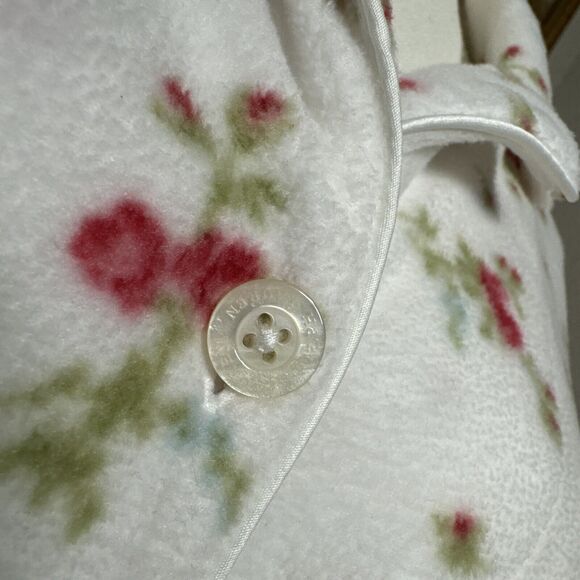 Lauren Ralph Lauren Floral Pajama Top Polar Flece Collared button up Size XL - Picture 6 of 14